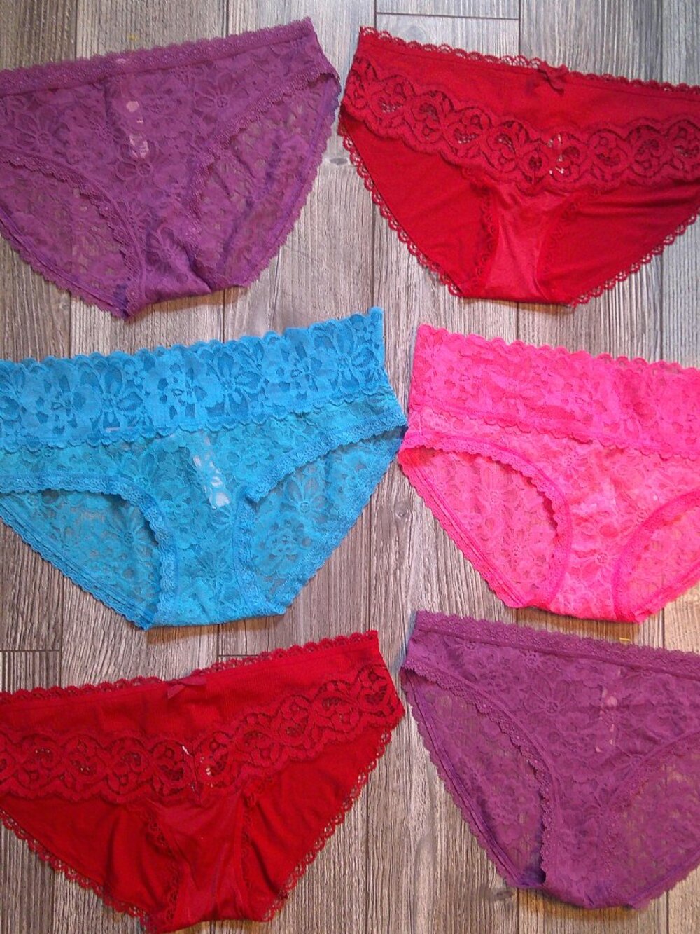 NWT! 6-Pc Lot "Victoria's Secret" Lace Bikini & Hipster Panties Woman Sz S